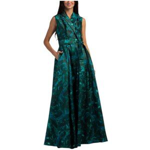 RENE BY RENE RUIZ Sleeveless Floral Trench Gown